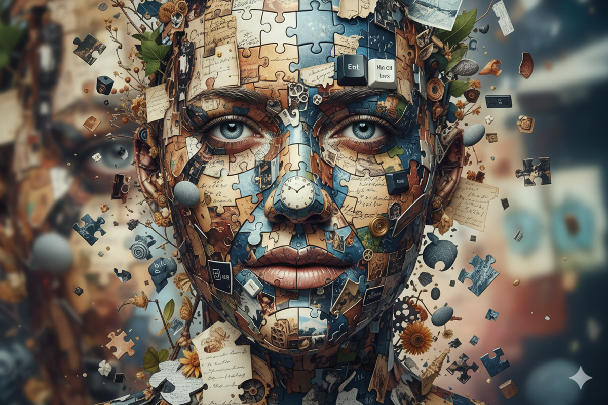 Une mosaïque complexe et colorée représentant le film Piece by Piece