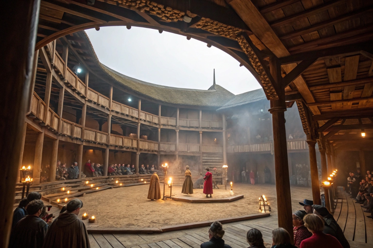 Intérieur du Globe Theatre londonien