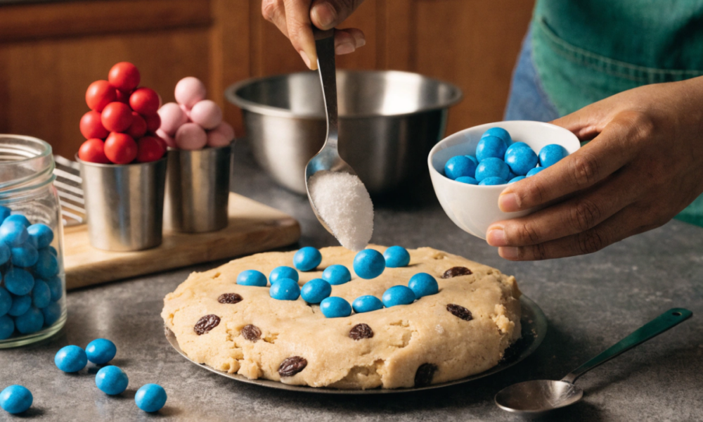 Le cookie surprise en préparation