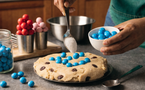 Le cookie surprise en préparation