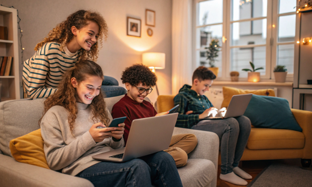 des adolescents connectés