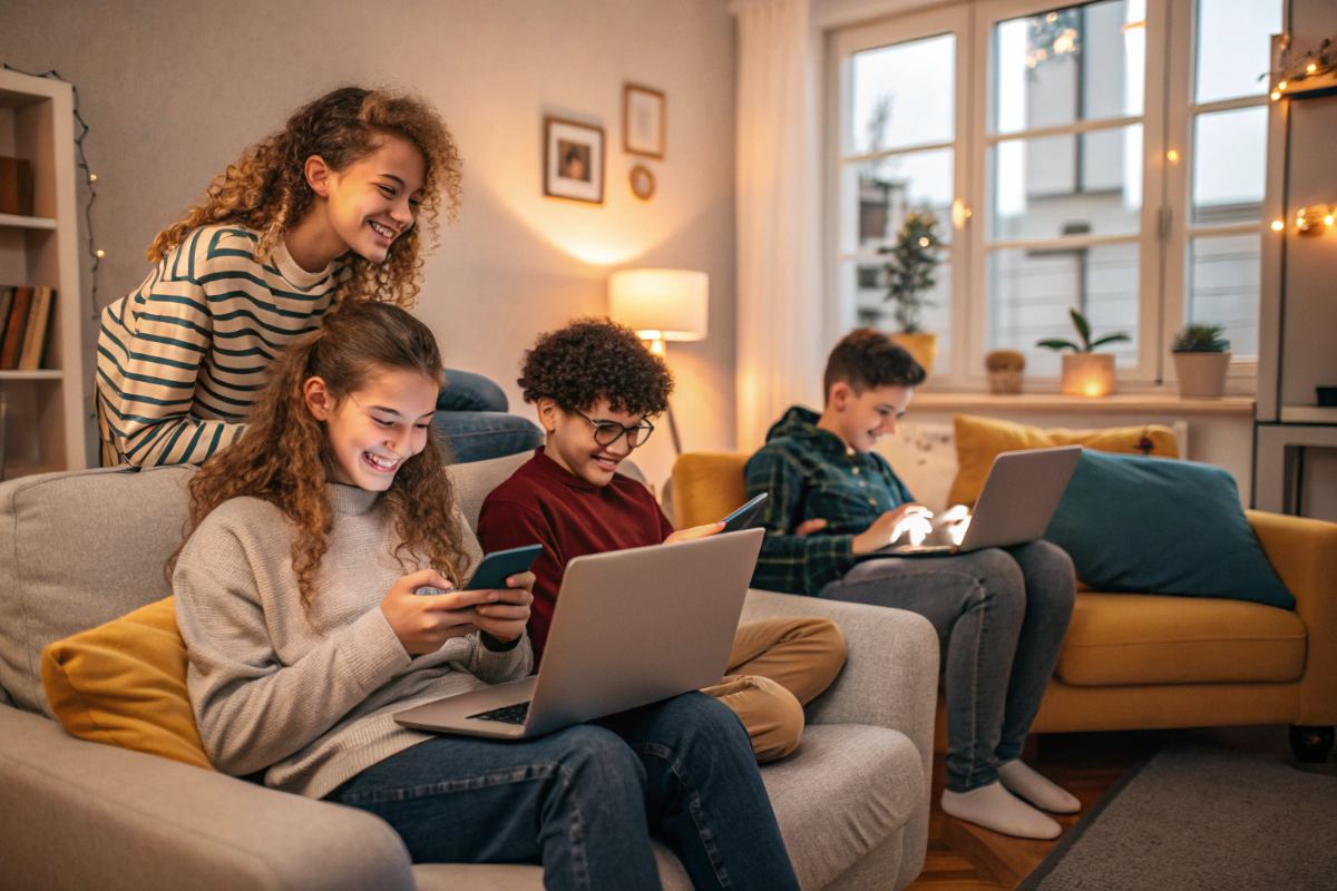 des adolescents connectés