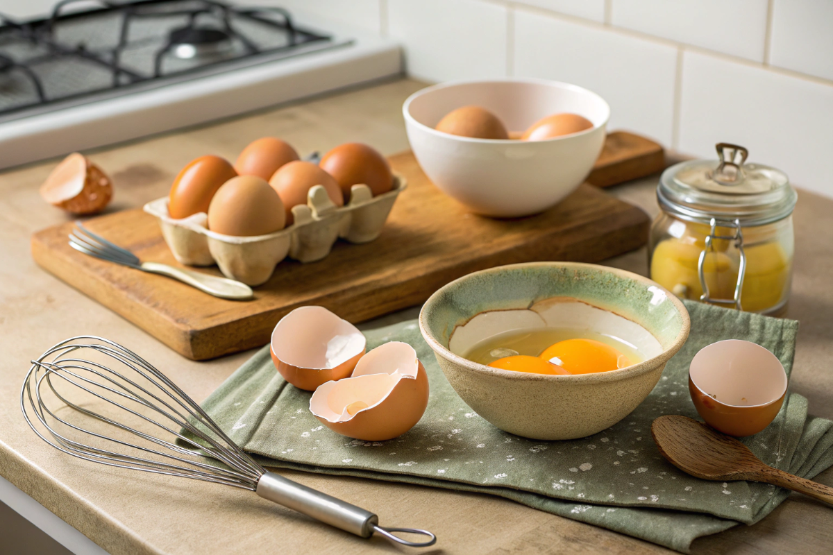 des œufs en préparation