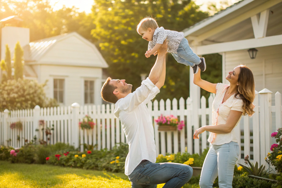des parents qui jouent avec leur enfant unique