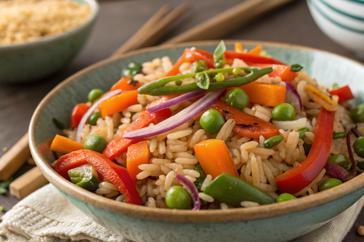du riz sauté aux légumes