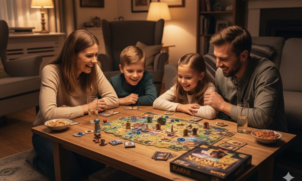 famille jouant à des jeux de société