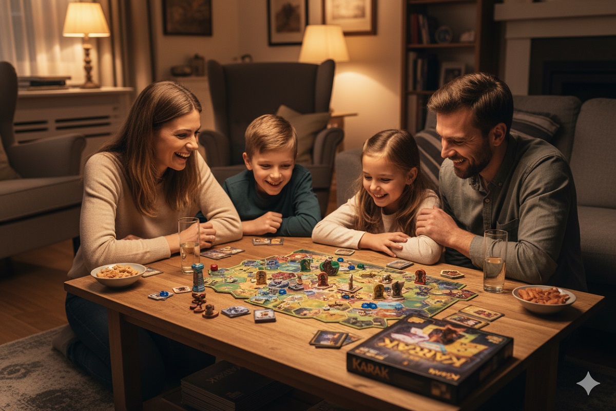 famille jouant à des jeux de société