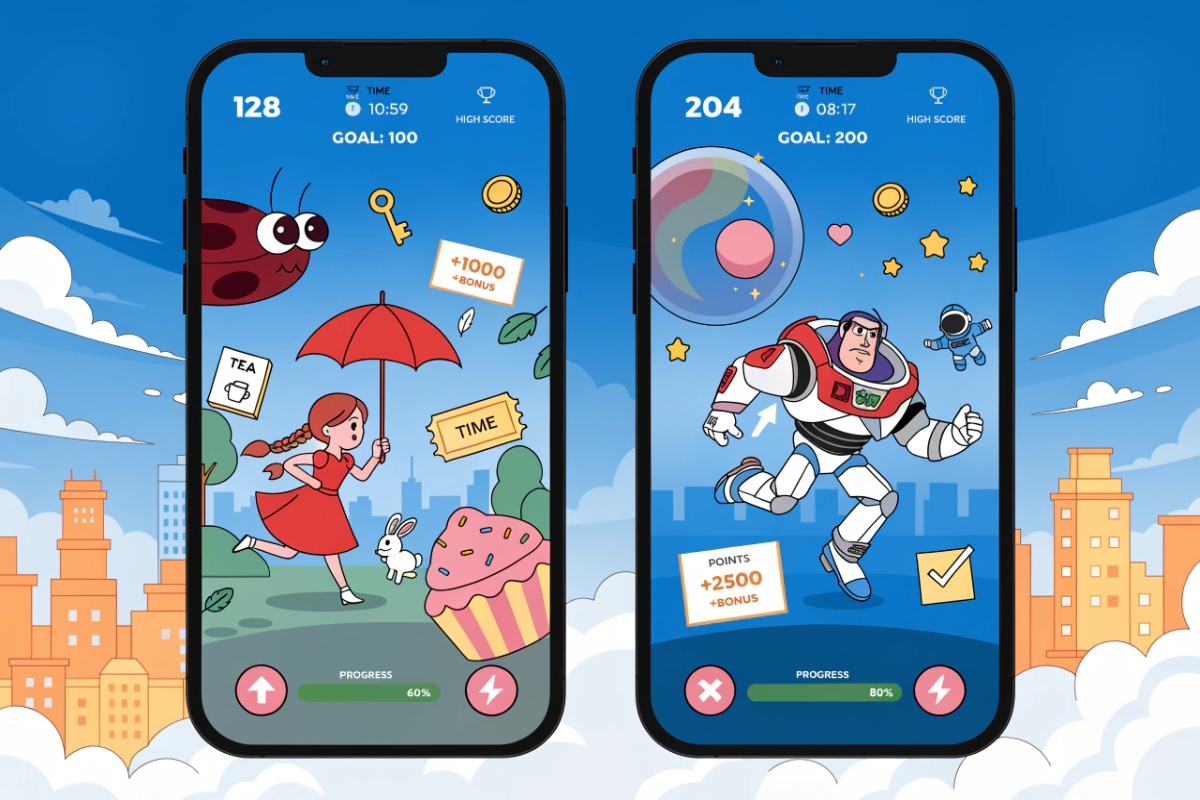 Jeux mobile avec les personnages Disney