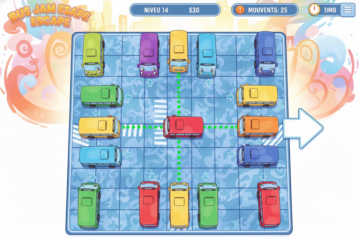 gameplay d’un jeu comme Bus Jam Escape