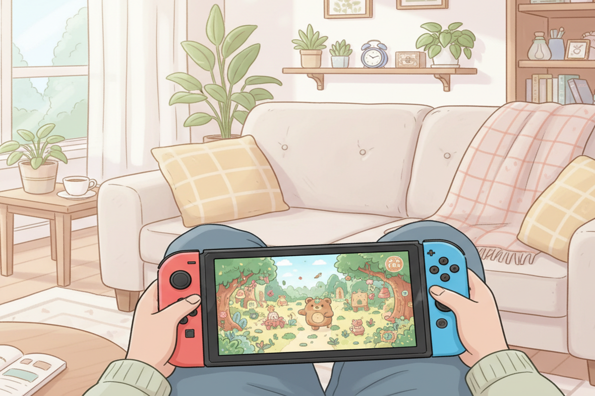 Illustration d’un jeu de simulation sur Switch