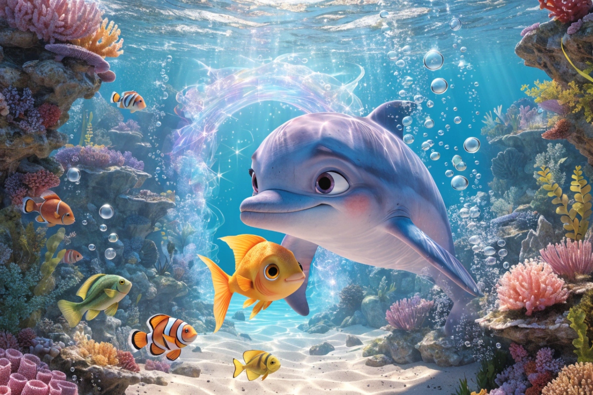 Des poissons colorés dans océan magique