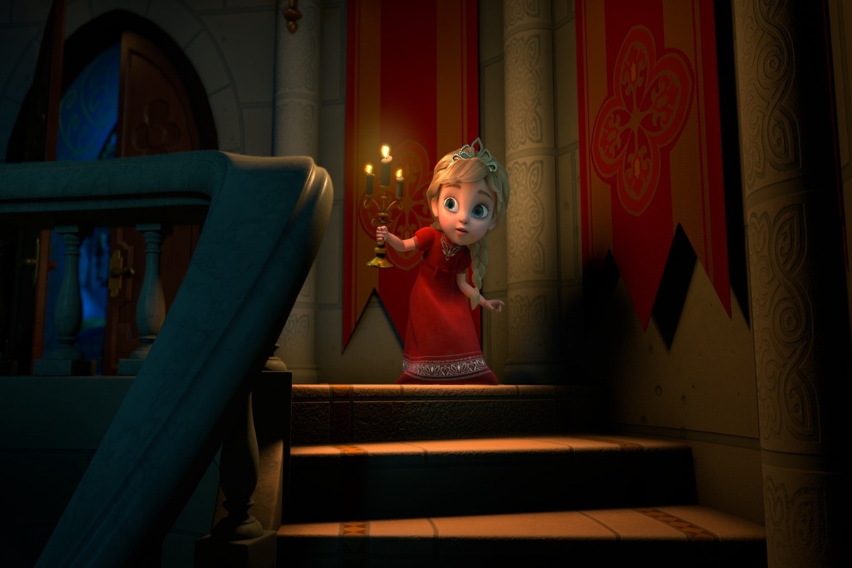 Une princesse explorant un château dans La Petite Princesse et le Dragon