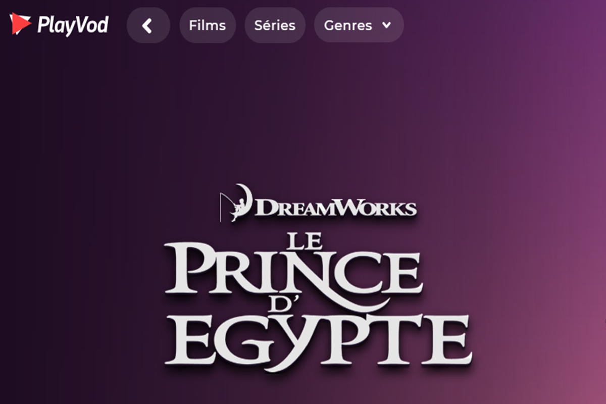 Le film Le Prince d’Égypte sur PlayVOD