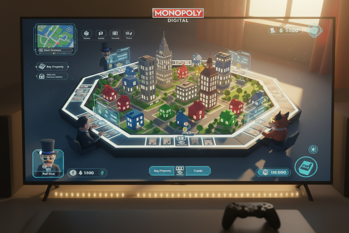 Gameplay d'une adaptation gaming similaire à Monopoly