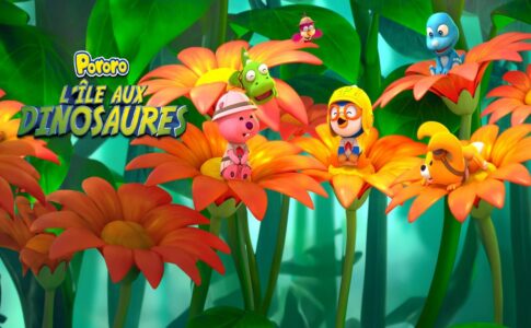Les personnages du film d'animation Pororo L'Île aux Dinosaures