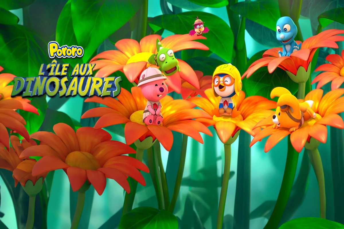 Les personnages du film d'animation Pororo L'Île aux Dinosaures