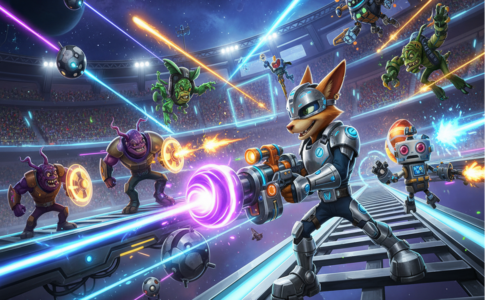 Gameplay d’un jeu similaire à Ratchet & Clank : Ranger Rumble