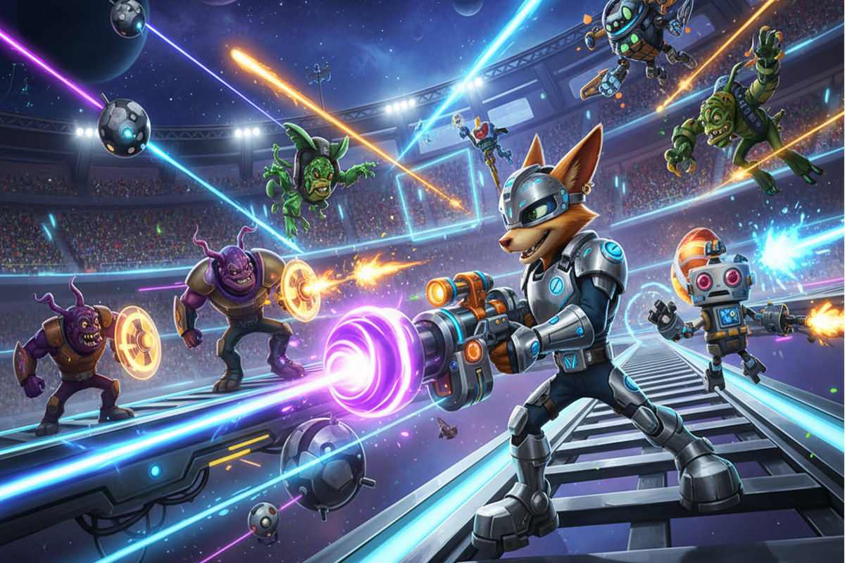 Gameplay d’un jeu similaire à Ratchet & Clank : Ranger Rumble