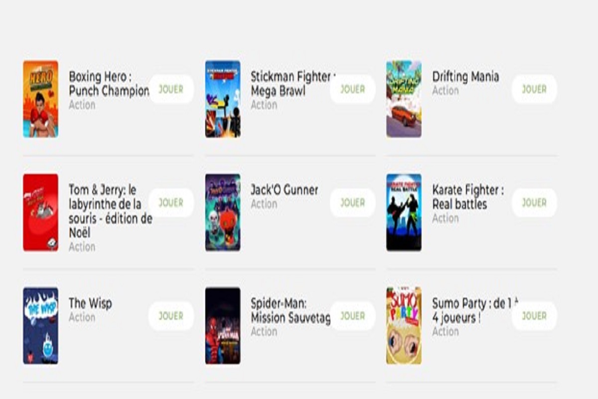 rubrique de jeux d’action de Mobijeux