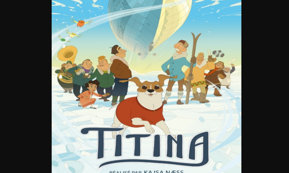 Affiche du film Titina avec chienne et dirigeable
