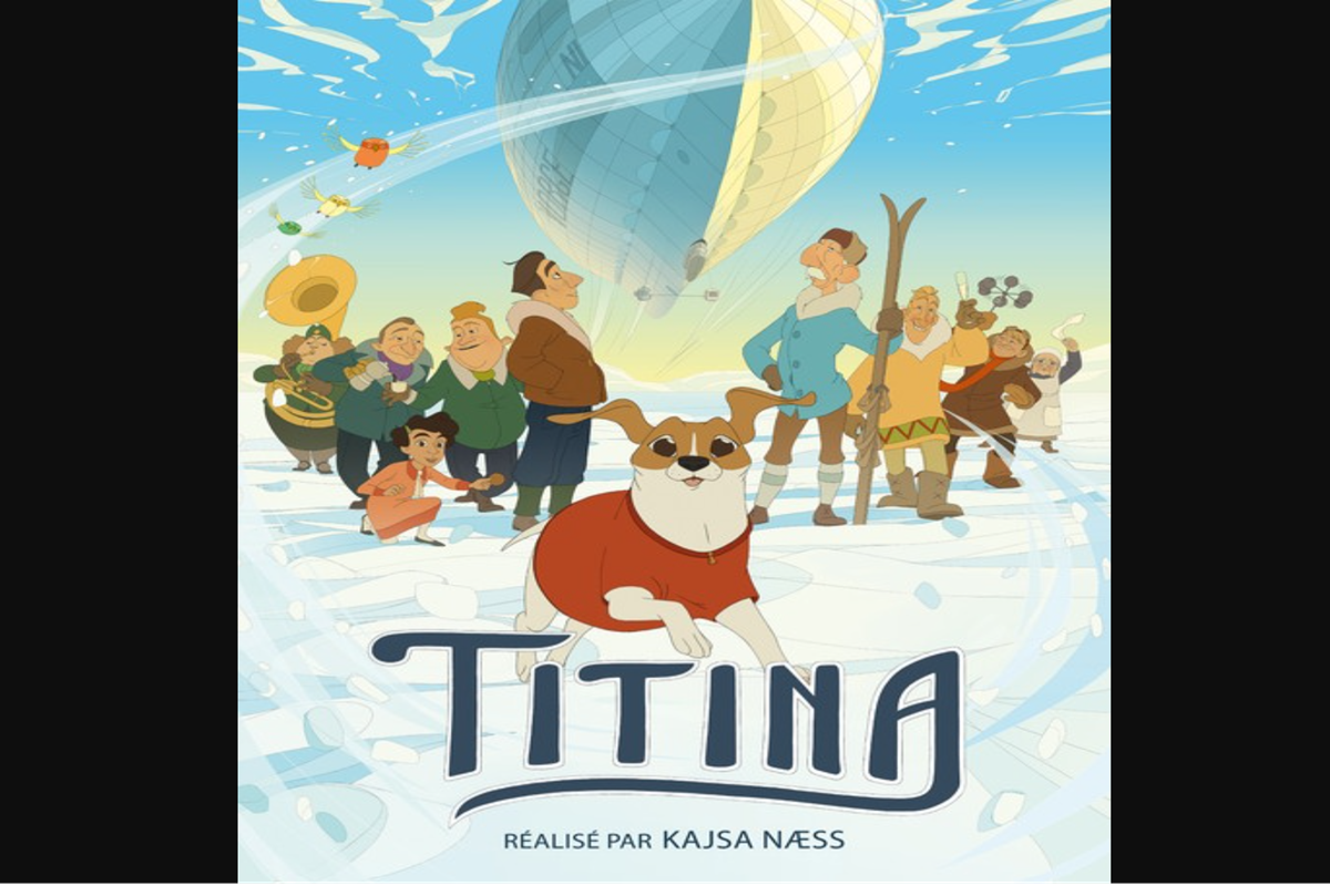 Affiche du film Titina avec chienne et dirigeable