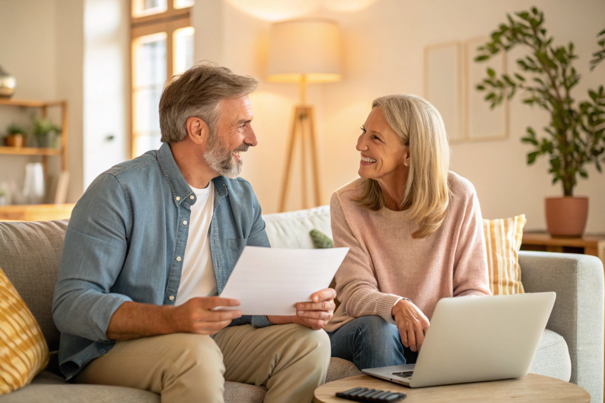 un homme qui discute des habitudes d'épargne avec sa femme