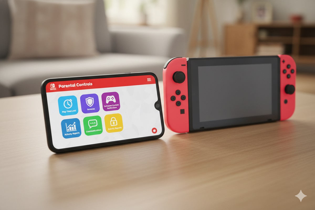 une Nintendo Switch 2 et smartphone avec l’application