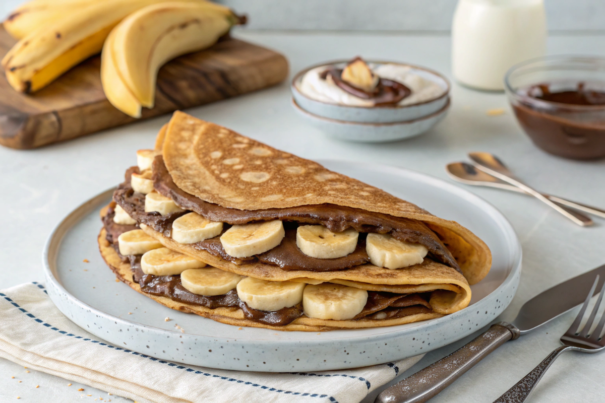 une crêpe choco-banane géante