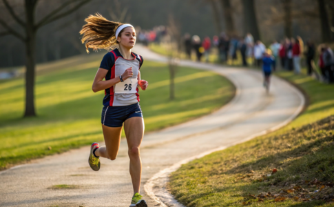 une jeune femme pendant une course longue distance