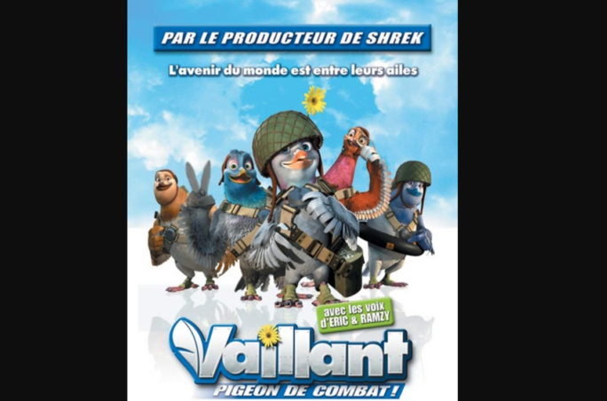 Affiche du film d’animation Vaillant Pigeon de Combat