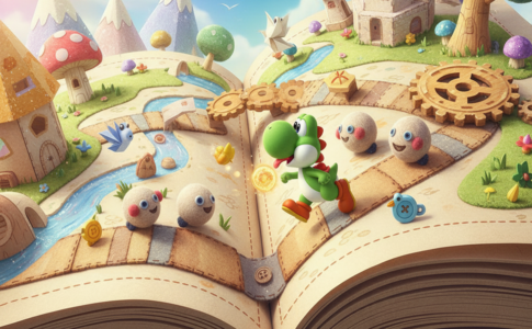 Gameplay d’un jeu d’aventure comme Yoshi and the Mysterious Book
