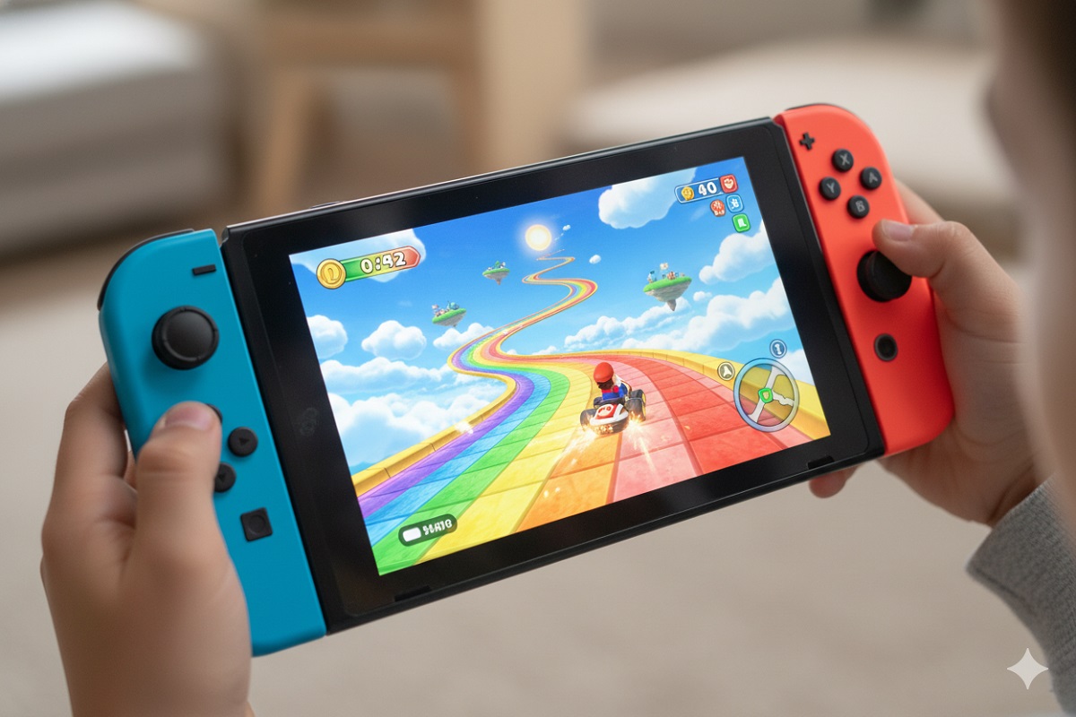 console pour jouer à Mario Kart en famille