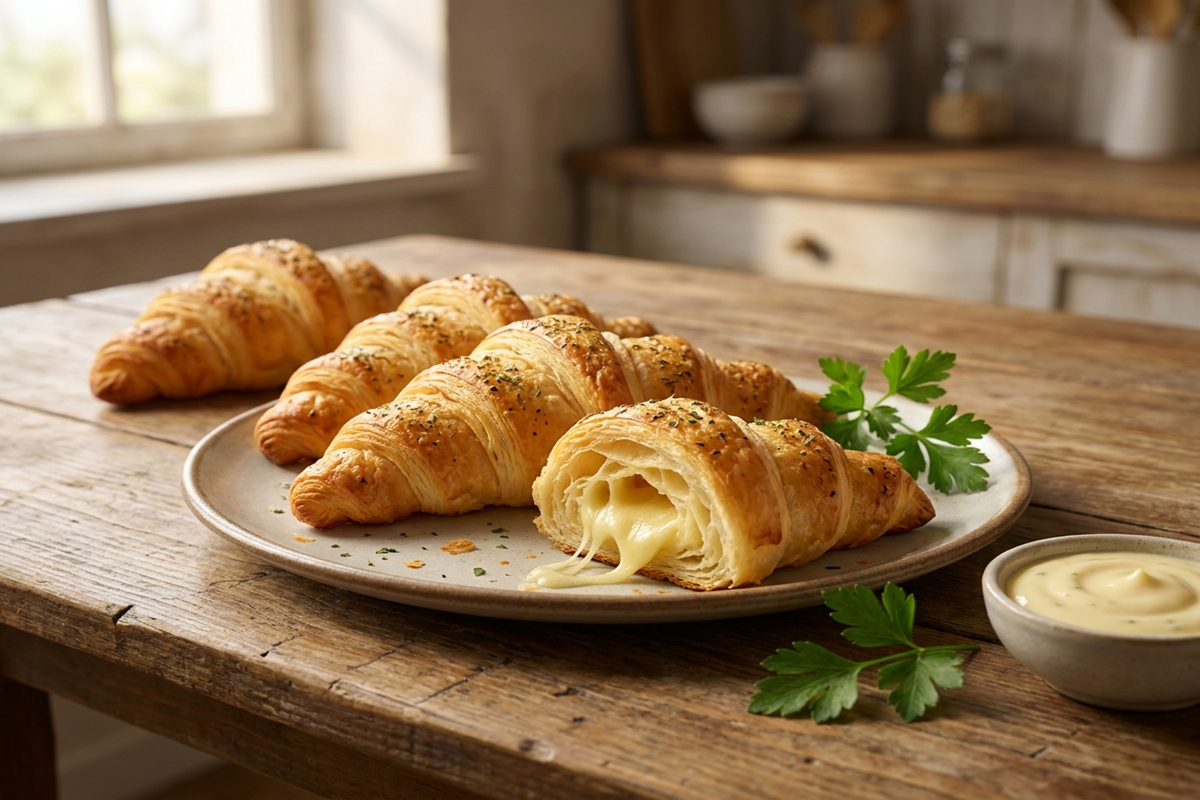 des croissants de pommes de terre farcis
