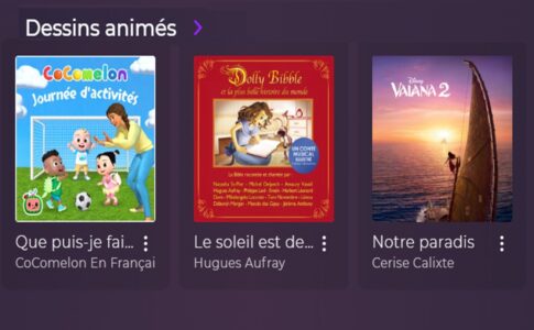 La rubrique dessins animés sur Playup