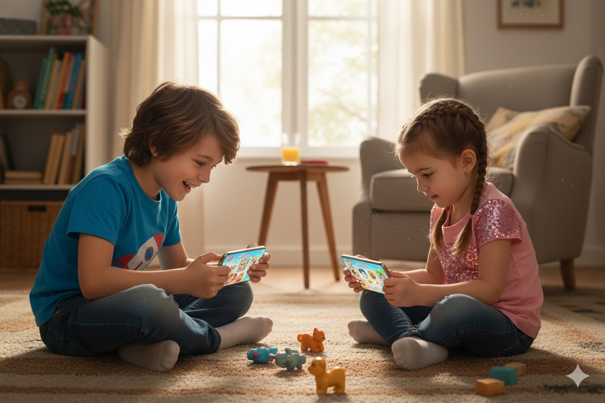 enfants jouant au jeu My Pet Spa