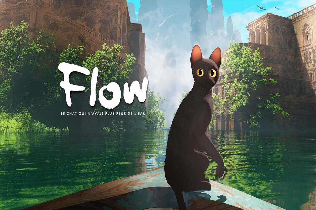 Affiche du film d'animation Flow le chat qui n'avait plus peur de l'eau