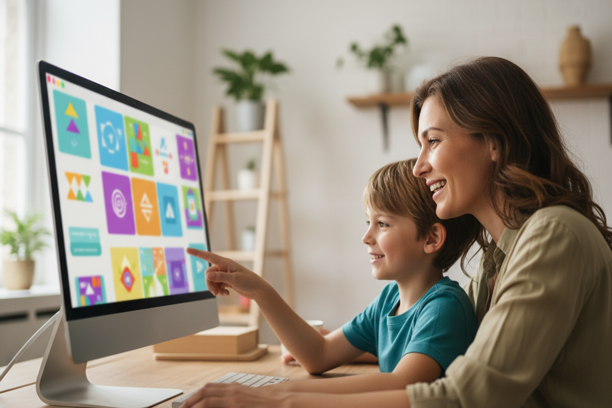 Jouer en famille à un jeu d’entraînement cérébral 