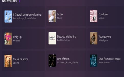 La section Nouveautés de la plateforme musicale Playup