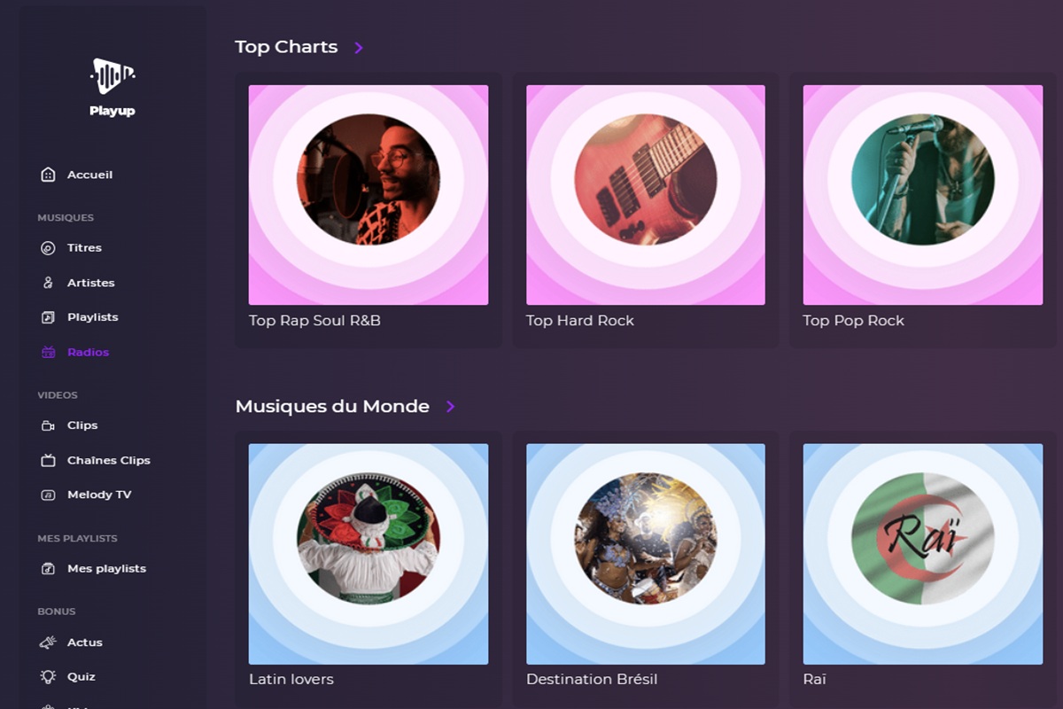 La rubrique Radios de Playup
