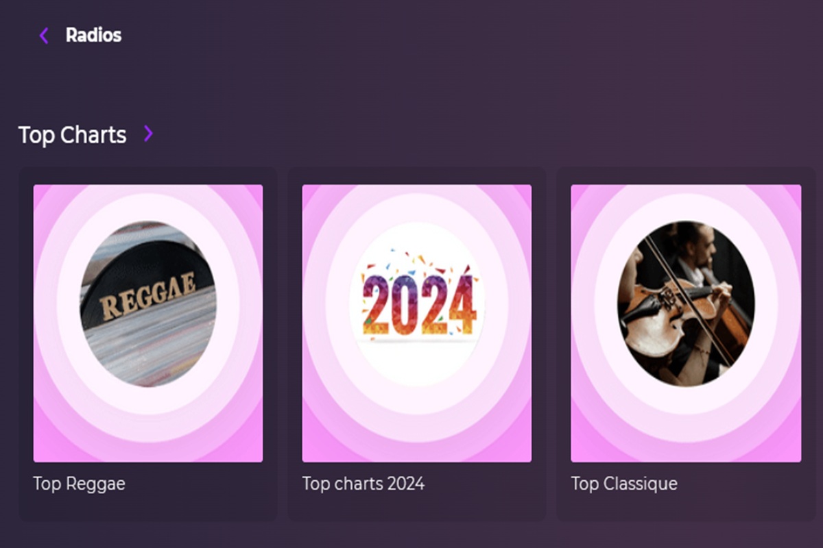 La rubrique Top charts sur Playup