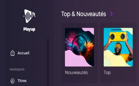 La rubrique Top et Nouveautés sur Playup