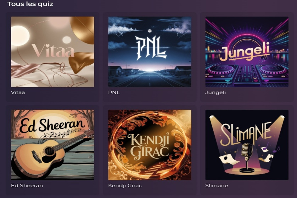 La section Tous les quiz sur Playup