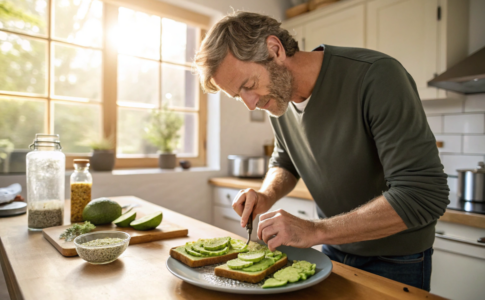 un père qui prépare un toast à l'avocat