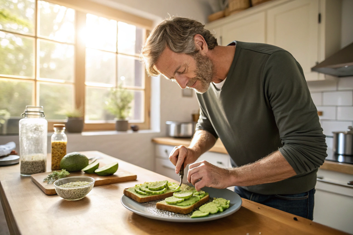 un père qui prépare un toast à l'avocat