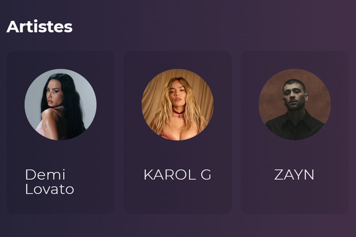 La rubrique Artistes sur Playup