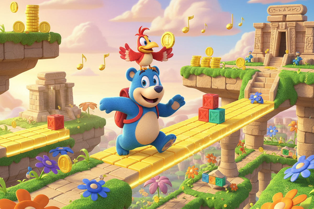 Gameplay d’un jeu similaire à Banjo-Kazooie