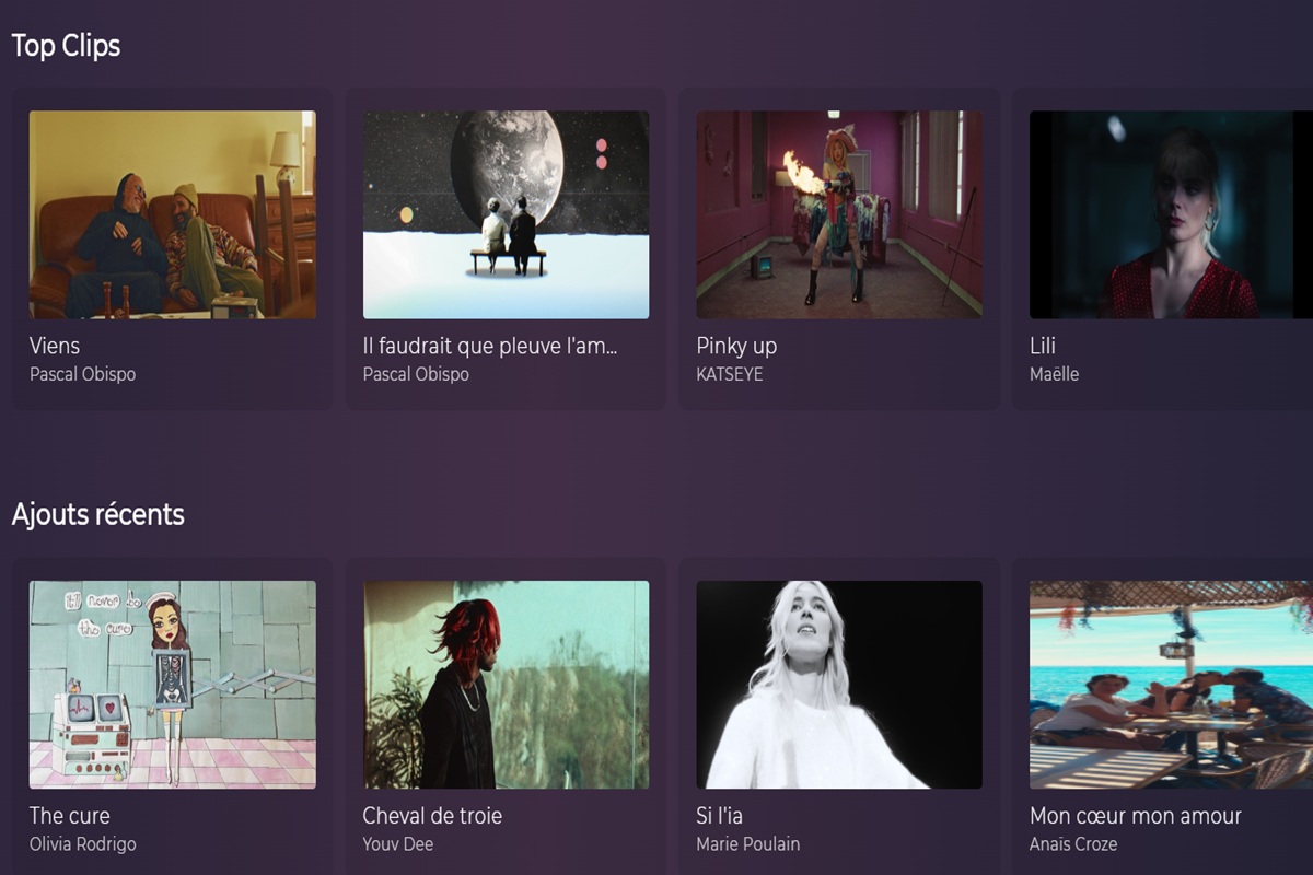 La rubrique Clips sur Playup avec les artistes internationaux