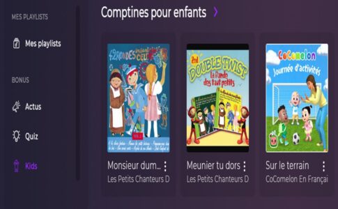 La playlist Comptines pour enfants sur Playup