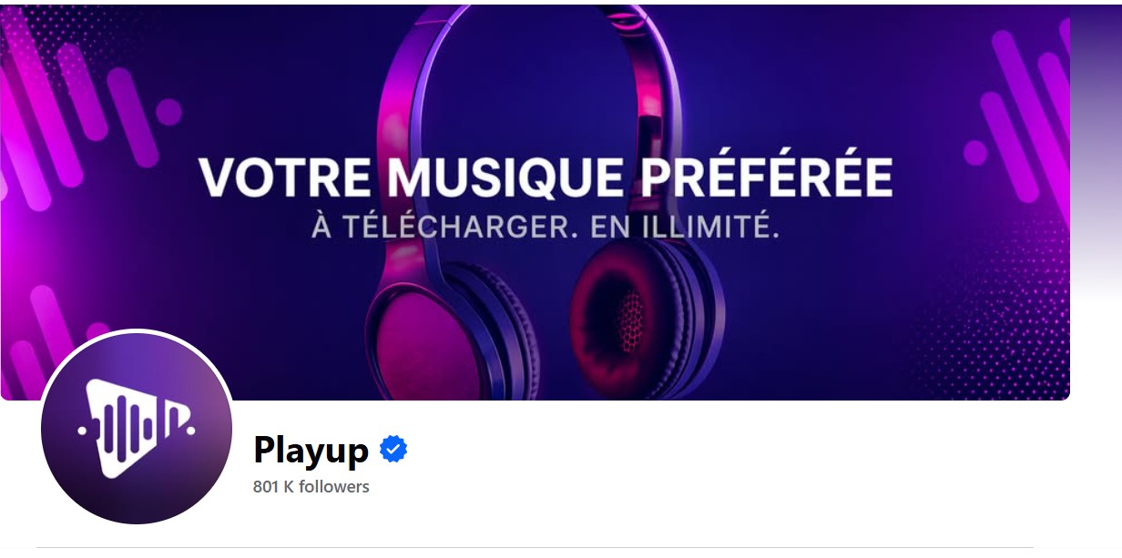 La page Facebook de Playup 