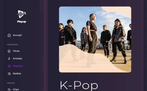 La playlist K-Pop disponible sur la plateforme Playup
